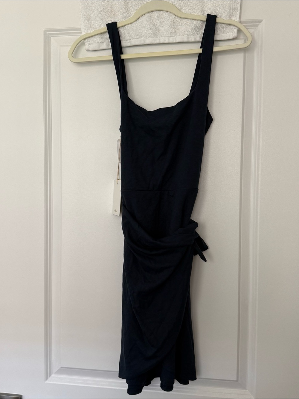 Aritzia Black Midi Tank Dress with Waist Tie Detail - Picture 2 of 9